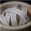 Order  Grosgrain Ribbon - Swiss Dot White/Shell Grey